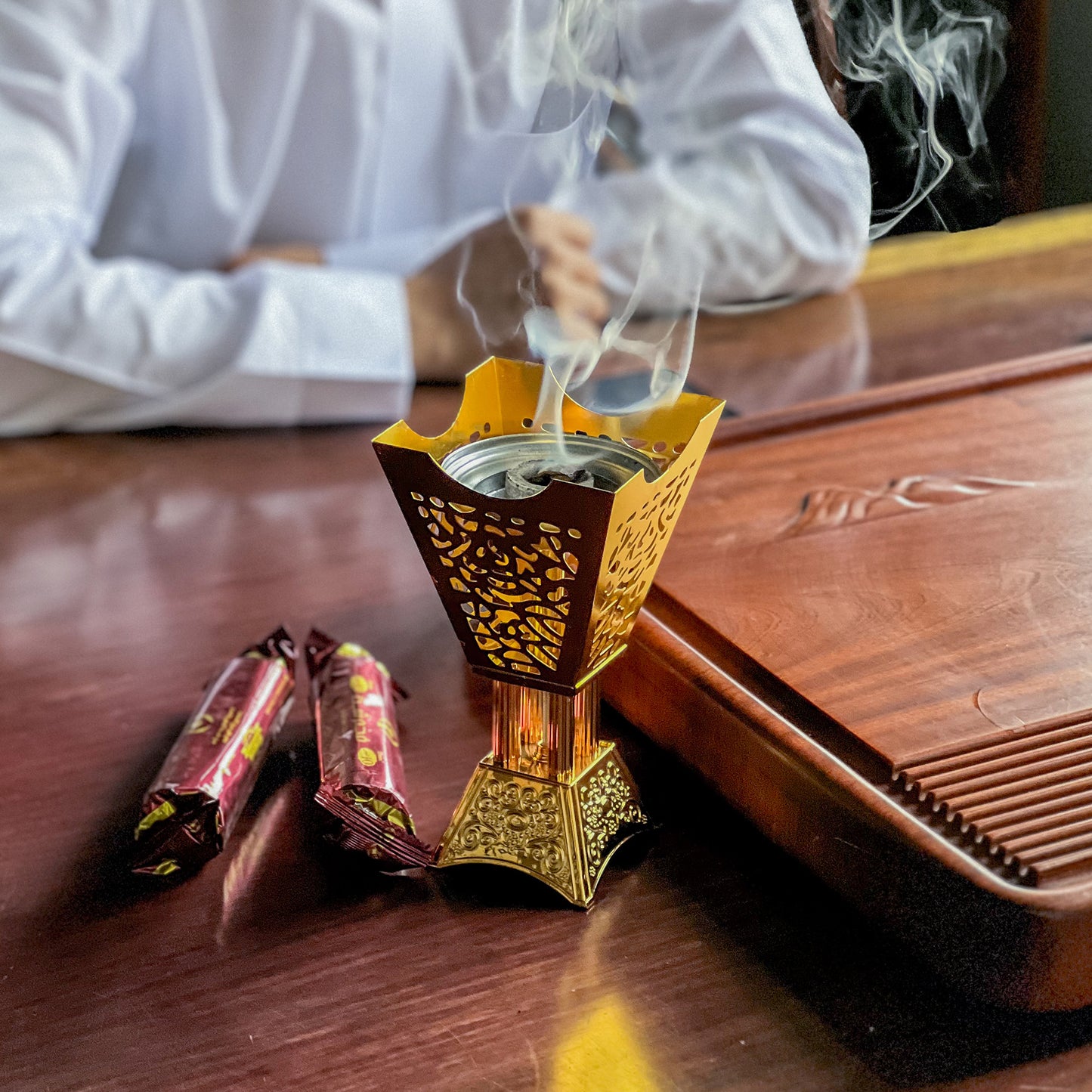فحم بخور شذى 33 مم، 80 قطعة/صندوق، بدون دخان، يدوم طويلاً، يدوم لمدة ساعة (عبوة من قطعتين (صندوق أحمر))