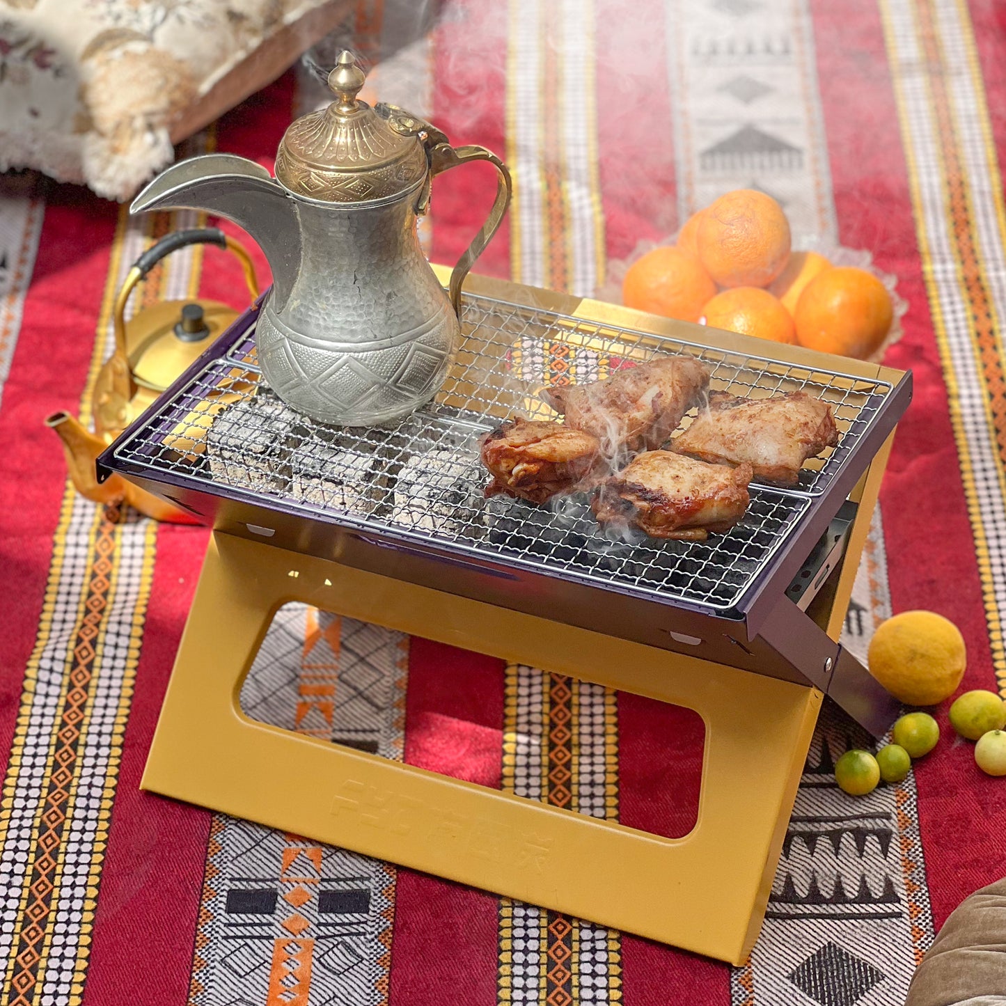 فحم 50 × 50 مم من خشب الفاكهة الطبيعي سريع الإضاءة بدون دخان وصديق للبيئة يدوم طويلاً (180 دقيقة فأكثر) 12 قطعة/صندوق نار تخييم عائلية خارجية (عبوة من 8 قطع + شواية X مجانية)