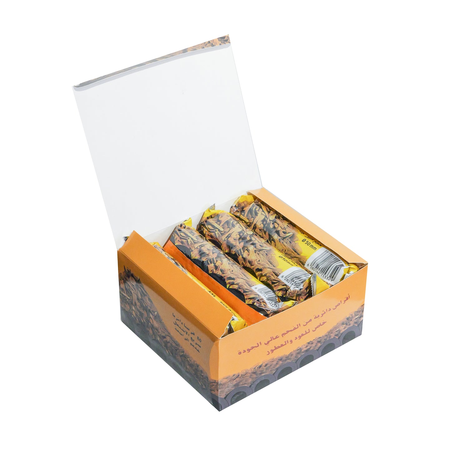 Incense Charcoal Tablets Briquette Highly Flammable 50mm 80-Pieces(2 Box)