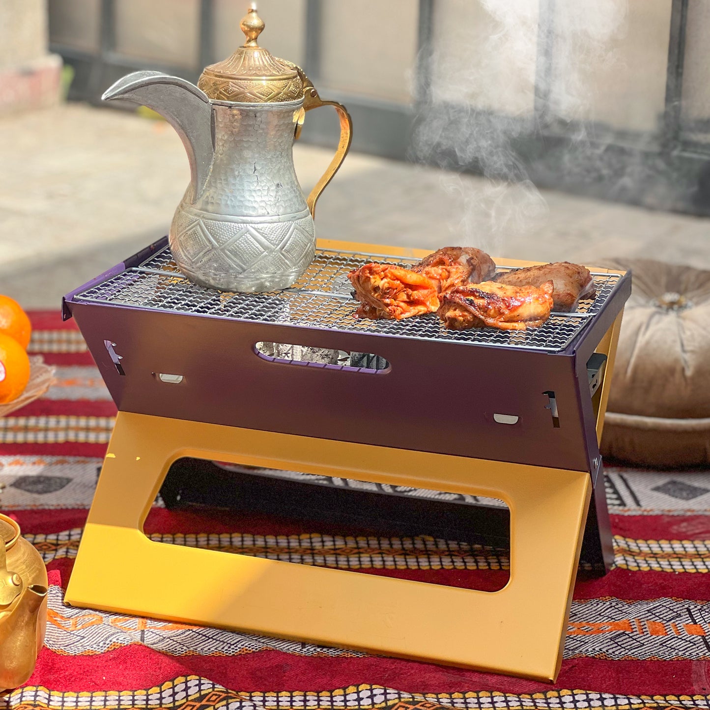 فحم 50 × 50 مم من خشب الفاكهة الطبيعي سريع الإضاءة بدون دخان وصديق للبيئة يدوم طويلاً (180 دقيقة فأكثر) 12 قطعة/صندوق نار تخييم عائلية خارجية (عبوة من 8 قطع + شواية X مجانية)