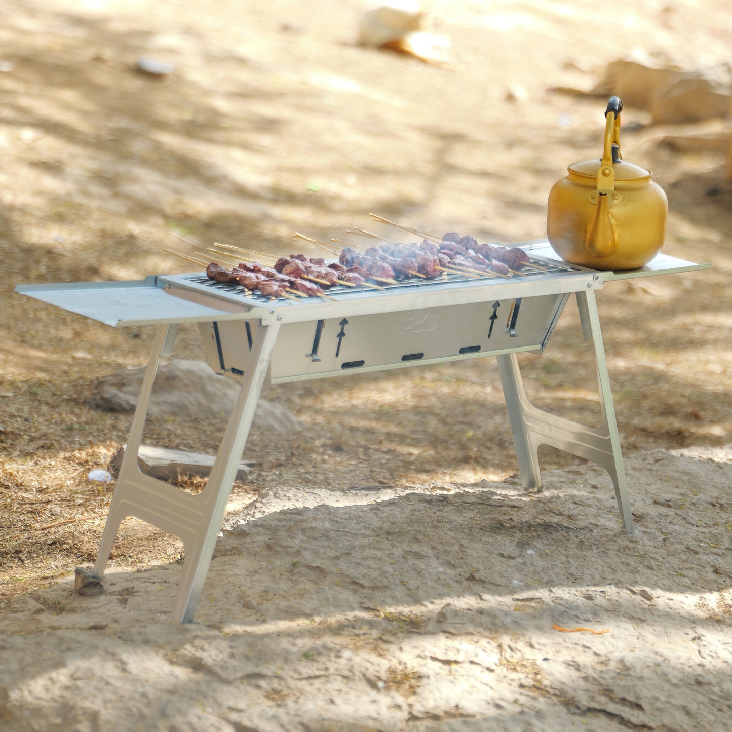 Portable Stainless Steel Folding Charcoal Grill,Compact & Easy to Clean,Perfect for Travel,Camping,Backyard BBQ,Picnics, and Outdoor Cooking