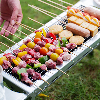 Portable Stainless Steel Folding Charcoal Grill,Compact & Easy to Clean,Perfect for Travel,Camping,Backyard BBQ,Picnics, and Outdoor Cooking