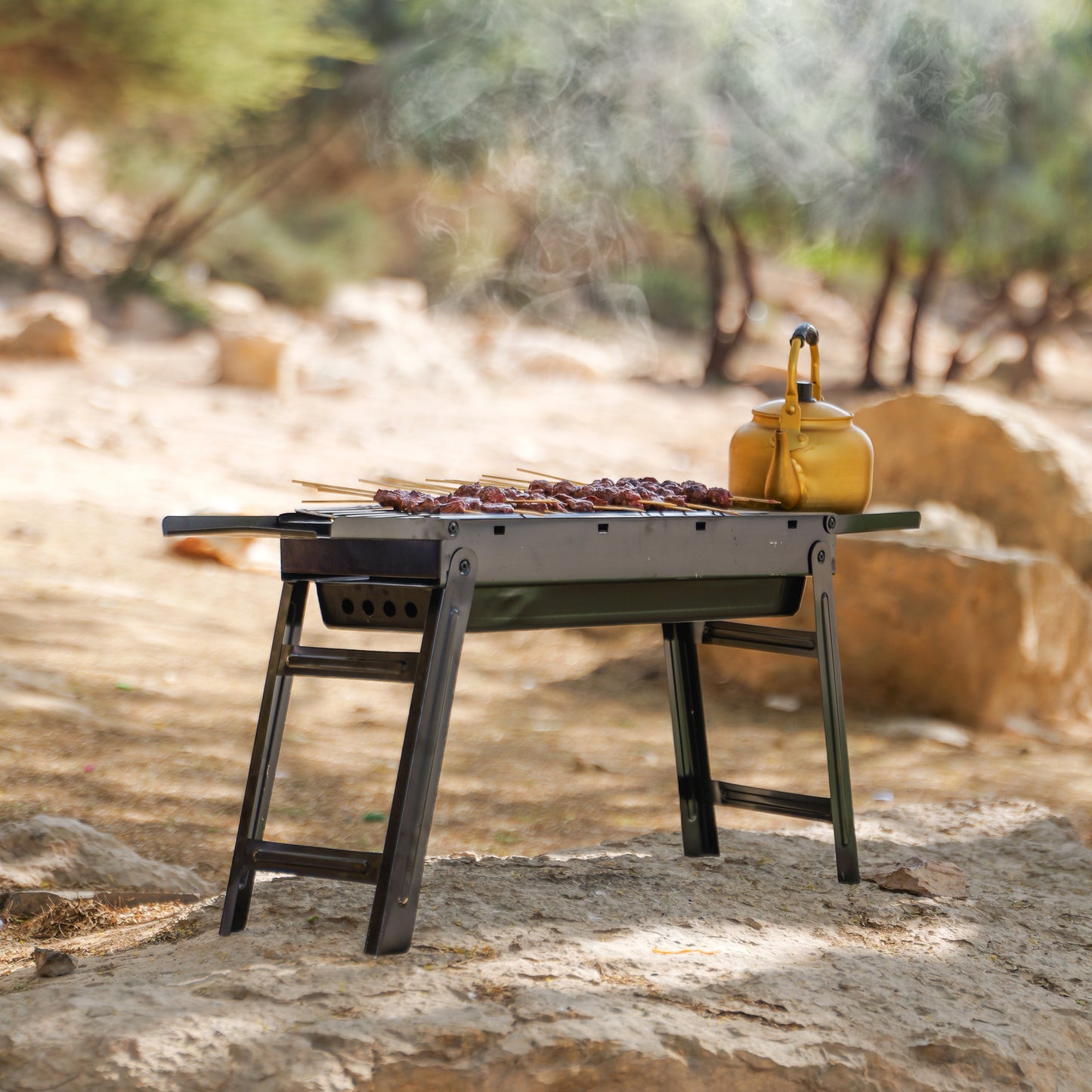 Charcoal 50 * 50mm Natural Fruitwood Quick Lighting Smokeless and Environmentally Friendly Long-lasting Burning(180mins+) 12pcs/box Family Outdoor Camping Campfire (5 Pack+Free Black Grill)
