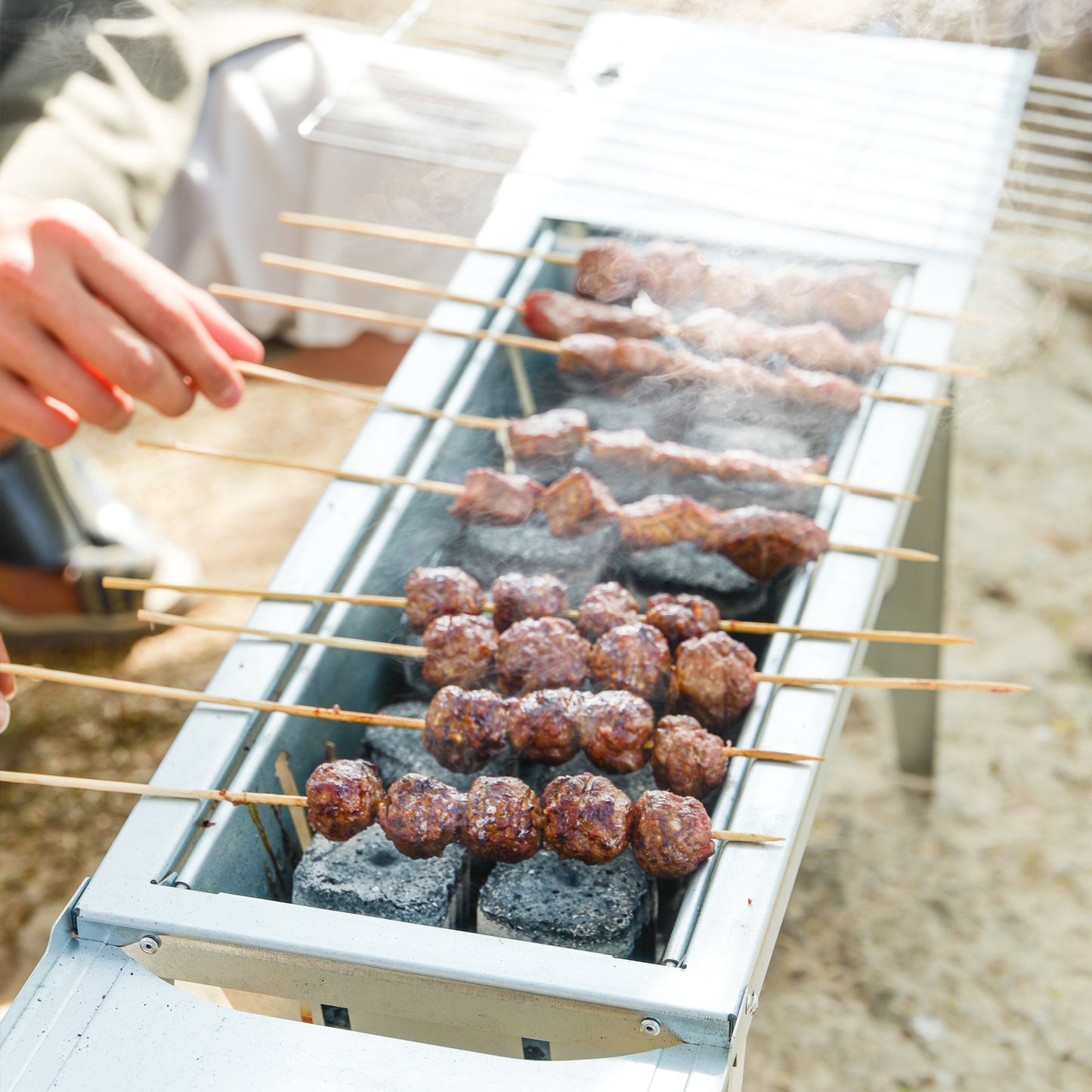 Portable Stainless Steel Folding Charcoal Grill,Compact & Easy to Clean,Perfect for Travel,Camping,Backyard BBQ,Picnics, and Outdoor Cooking