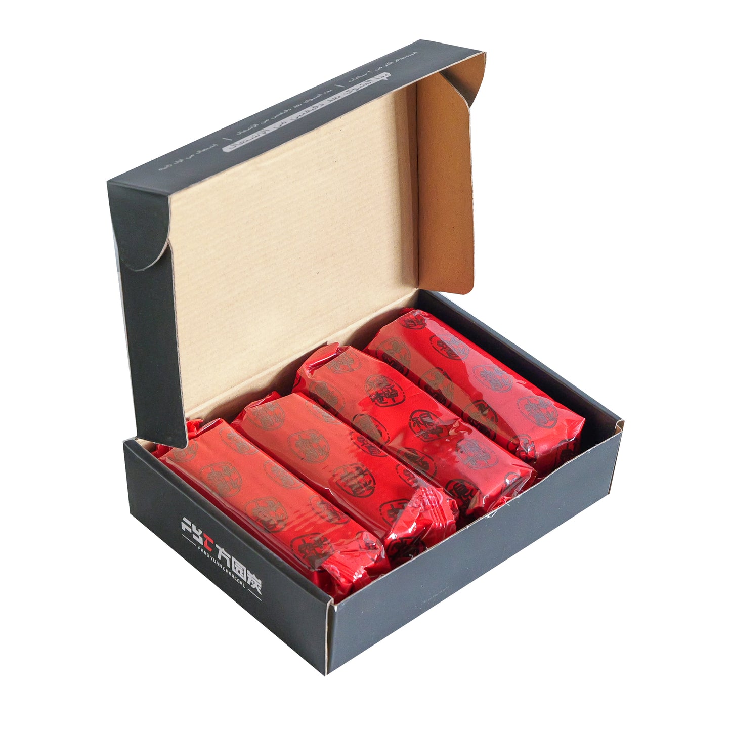 Charcoal 50 * 50mm Natural Fruitwood Quick Lighting Smokeless and Environmentally Friendly Long-lasting Burning(180mins+) 12pcs/box Family Outdoor Camping Campfire (1 Pack)