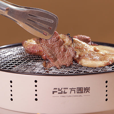 Outdoor Patio Grill Multifunctional Portable Grill 1pc Action Smokeless Charcoal Grill with Grid Indoor Outdoor BBQ Grill for Meat and Vegetables Suitable for Camping Picnics and Hiking Outdoor Cooking（White）